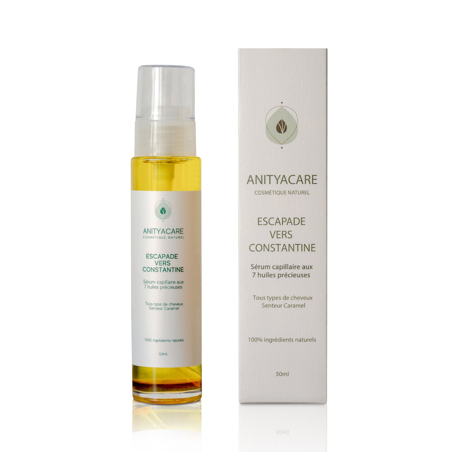 Escapade vers Constantine - Vitalité et Éclat pour Vos Cheveux, Sérum Capillaire aux 7 Huiles Précieuses et Douceur Gourmande de Caramel